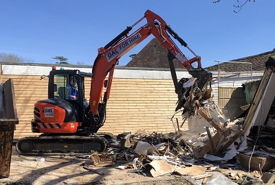 Demolition of timber buildings Wynstones School Gloucester